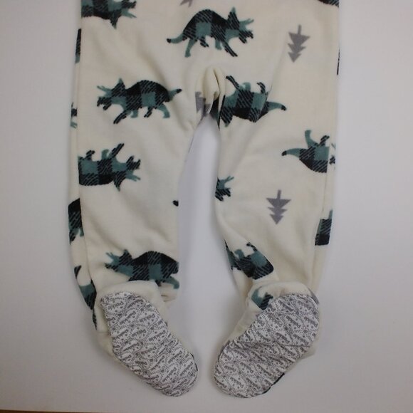 Pekkle Dino Fleece 2-Way Zip Footed Pajamas - Picture 8 of 11